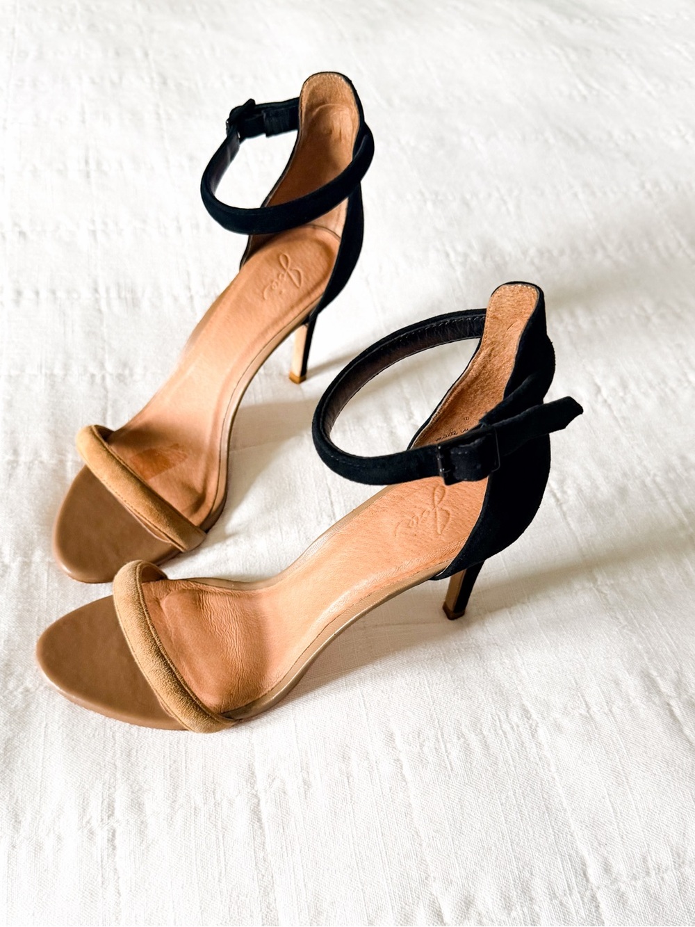 Joie Leather Two-Tone Suede Ankle Strap Heels – Size EUR 40 US 10